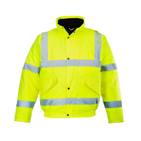 Portwest US463 Hi Vis Quilt - Lined Bomber Jacket with Adjustable Hood - Gorvex.com