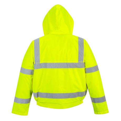 Portwest US463 Hi Vis Quilt - Lined Bomber Jacket with Adjustable Hood - Gorvex.com