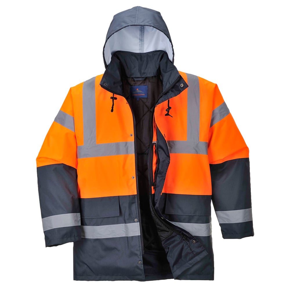 Portwest US467 Hi Vis Two Tone Traffic Jacket with Packaway Hood - Gorvex.com