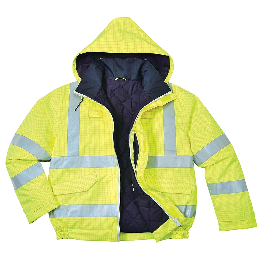 Portwest US773 Bizflame Rain Hi - Vis Antistatic FR Bomber Jacket - Gorvex.com