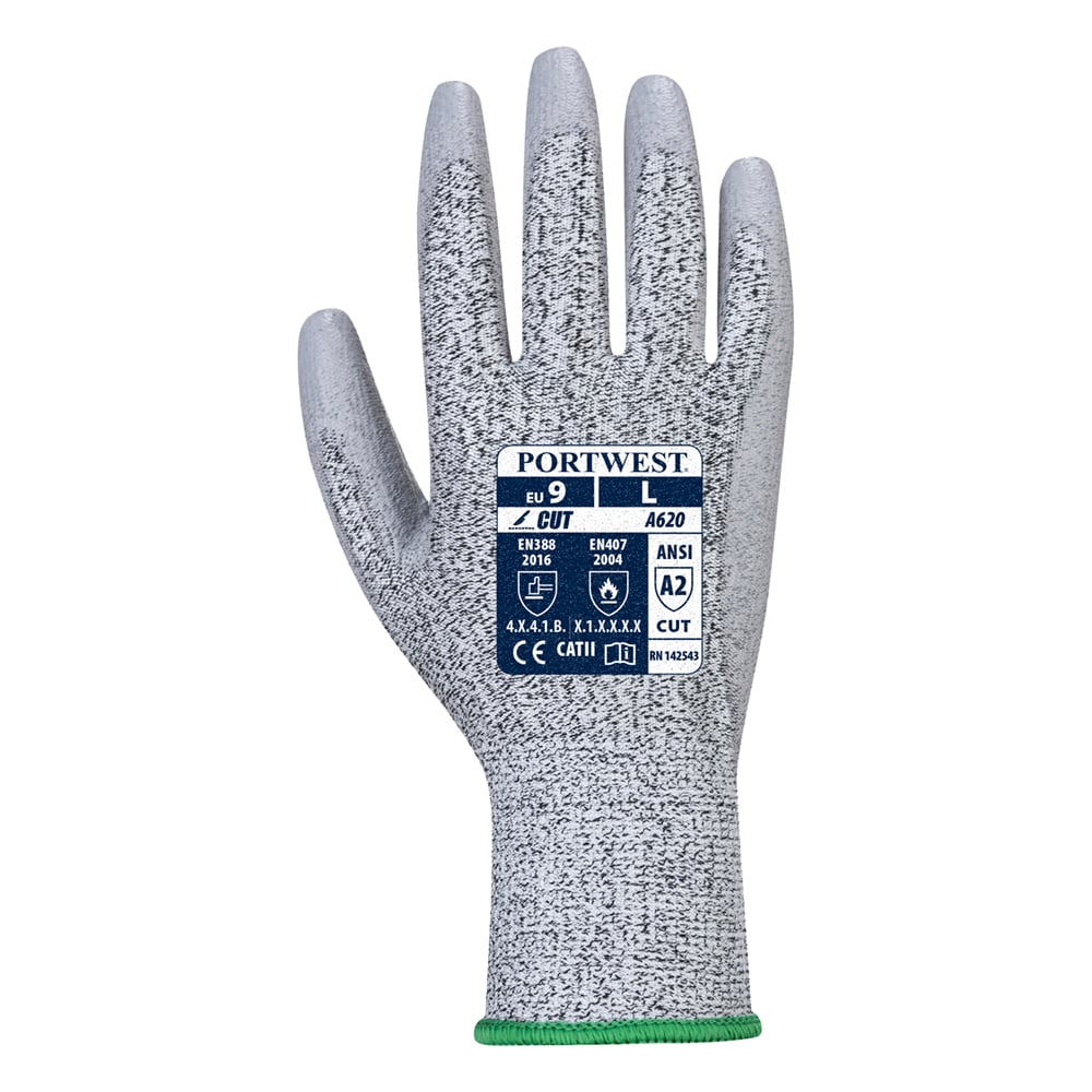 Portwest VA620 Abrasion Resistant, LR Cut PU Palm Gloves - Vending, 1 pair - Gorvex.com