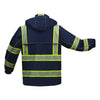 Hi-Vis Safety Rain Coat with Segment Tape, Class 3