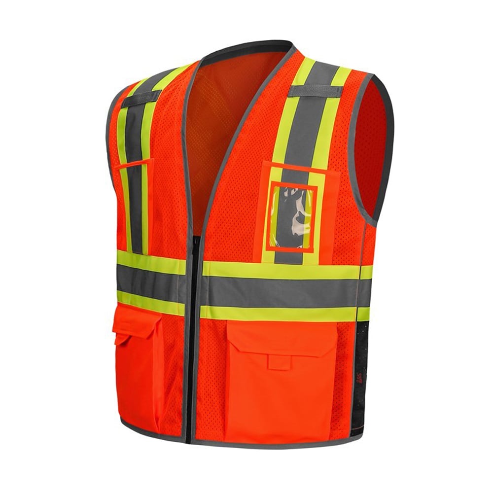 Hype-Lite X-Back Contrast Class 2 Safety Vest with Plastic ID Pocket