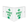 First Aid With Cross - Projecting Wall Sign, 6x12, Acrylic