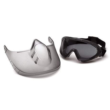 Pyramex Capstone Dual Lens Gray Shield and Goggles, 1 pair - Gorvex.com