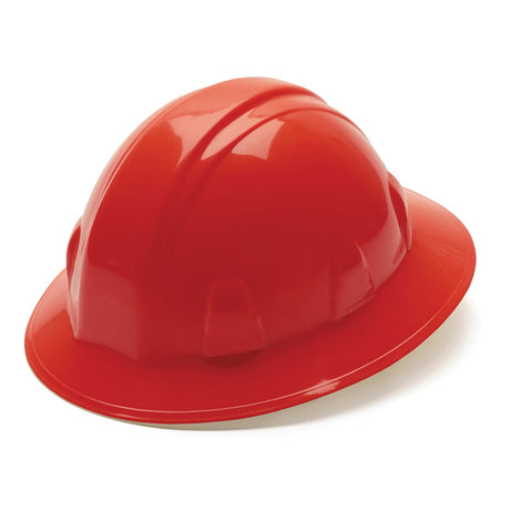 Pyramex Full Brim Hard Hat, 6 Pt Ratchet Suspension - Gorvex.com