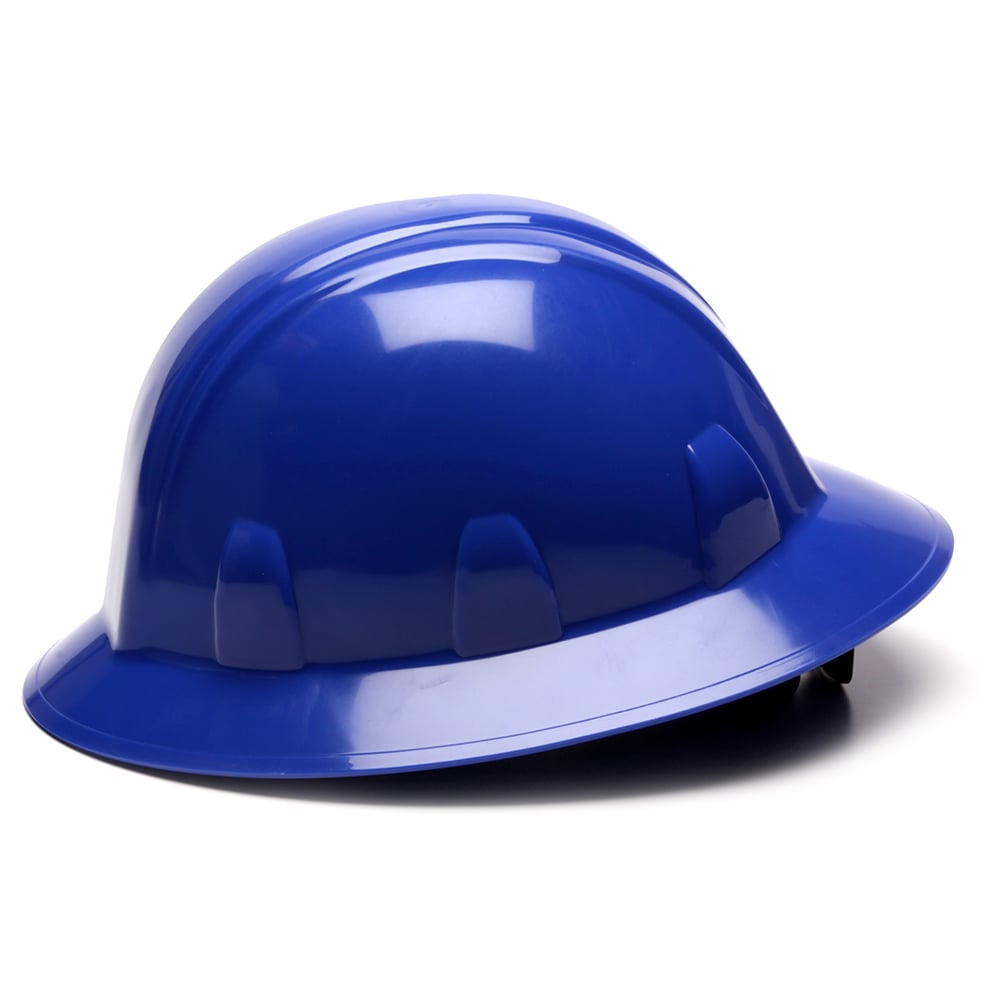 Pyramex Full Brim Hard Hat, 6 Pt Ratchet Suspension - Gorvex.com