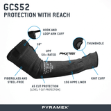 Pyramex GCS52 HPPE A5 Cut 18" Sleeve with Hook & Loop Cuff & Thumbhole - Gorvex.com