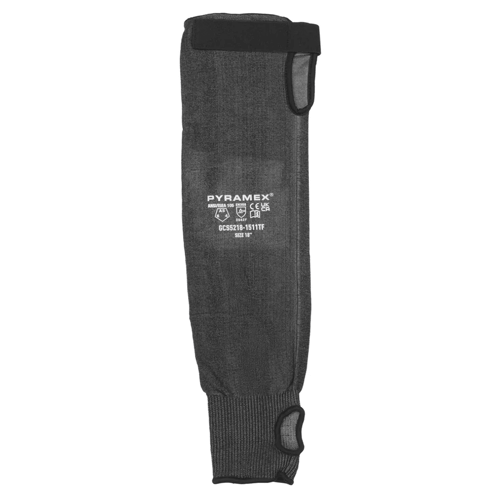 Pyramex GCS52 HPPE A5 Cut 18" Sleeve with Hook & Loop Cuff & Thumbhole - Gorvex.com
