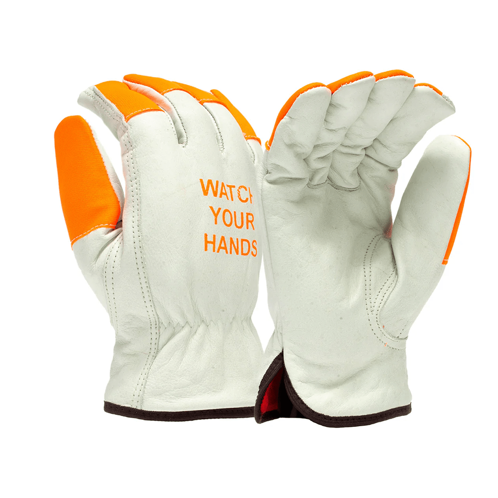 Pyramex GL2002KF Value Grain Cowhide Hi - Vis Insulated Driver Gloves, 1 pair - Gorvex.com