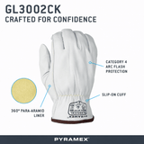 Pyramex GL3002CK Premium A4 Cut Arc Flash Goatskin Driver Gloves, 1 pair - Gorvex.com