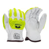 Pyramex GL3006CKB Premium Hi - Vis A5 Cut Impact Level 2 Goatskin Driver Gloves, 1 pair - Gorvex.com