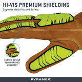 Pyramex GL4004CKB Premium Hi - Vis A6 Cut Impact Level 2 Pigskin Driver Gloves, 1 pair - Gorvex.com