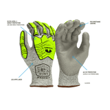 Pyramex GL402CB A4 Cut Resistant PU Palm Dipped Hi - Vis TPR Gloves, 1 pair - Gorvex.com