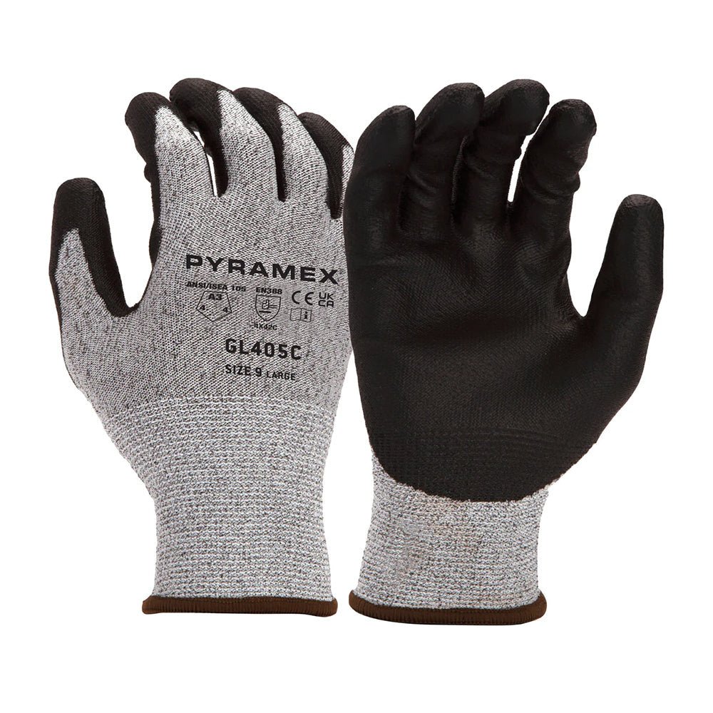 Pyramex GL405C A3 Cut Resistant PU Palm Dipped Gloves, 1 pair - Gorvex.com