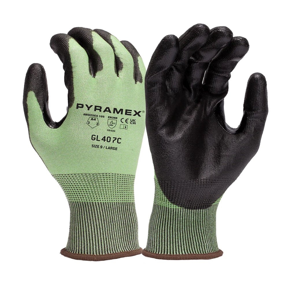 Pyramex GL407C A4 Cut PU Palm Coated Gloves with PMXTECK Material, 1 pair - Gorvex.com