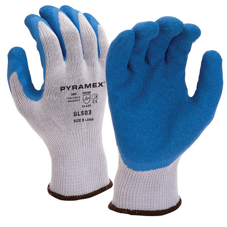 Pyramex GL503 Cut Resistant Crinkle Latex Glove with Knit Liner, 1 pair - Gorvex.com