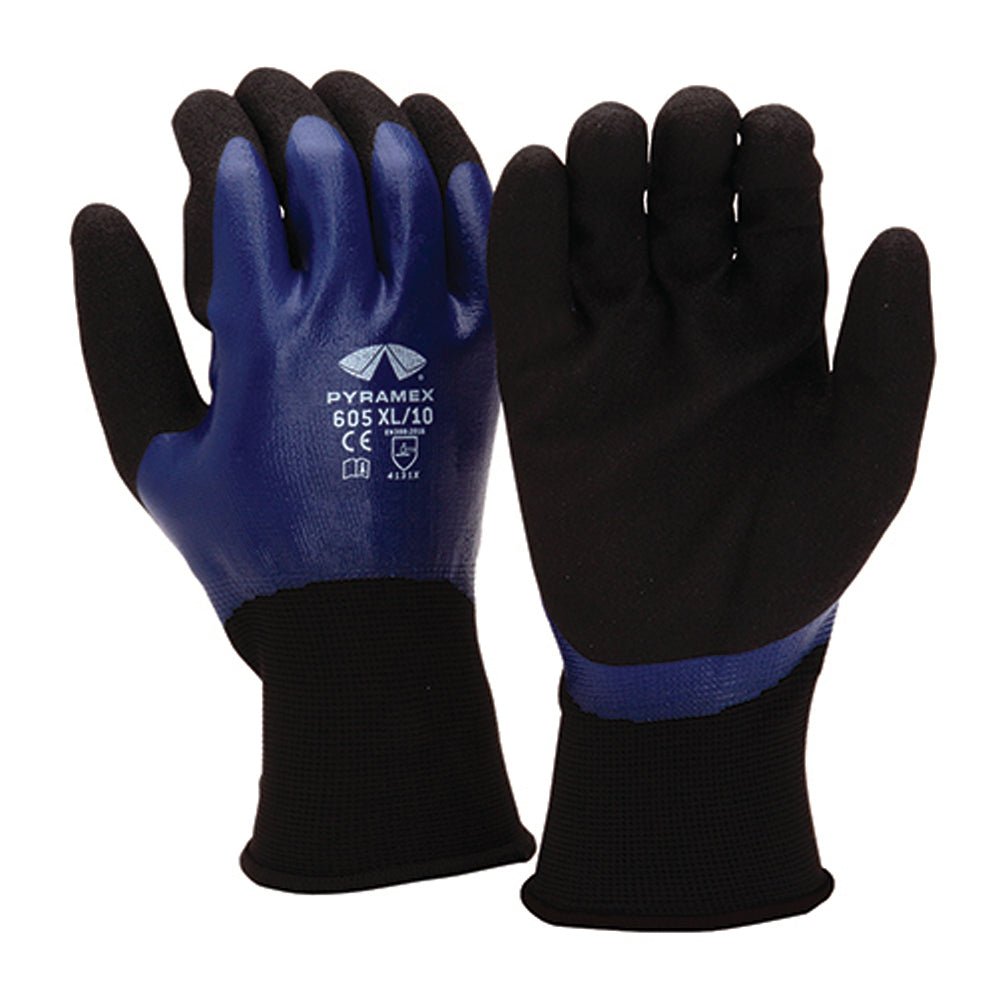 Pyramex GL605 Series Full Drip Sandy & Smooth Nitrile Gloves, 1 pair - Gorvex.com