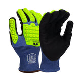 Pyramex GL613CBZ A4 Cut Impact Level 3 Nitrile Coated Gloves with Hi - Vis TPR, 1 pair - Gorvex.com