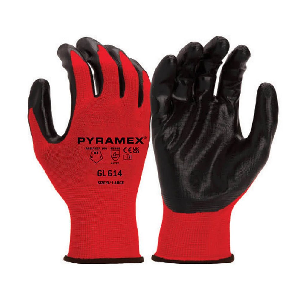 Pyramex GL614 13 mil Smooth Nitrile Palm Coated Work Gloves, 1 pair - Gorvex.com