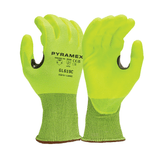 Pyramex GL619C Hi - Vis A2 Cut Nitrile Coated Gloves with Reinforced Thumb, 1 pair - Gorvex.com