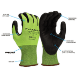 Pyramex GL621C Hi - Vis A5 Cut Nitrile Coated Gloves with Reinforced Thumb, 1 pair - Gorvex.com