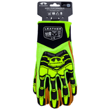 Pyramex GL805HT Hi - Vis ANSI Impact 2 Genuine Leather Palm Gloves, 1 pair - Gorvex.com