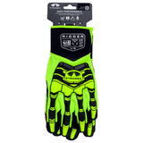 Pyramex GL807HT Hi - Vis Leather Palm Impact Gloves with PVC Patch & Silicone Print, 1 pair - Gorvex.com