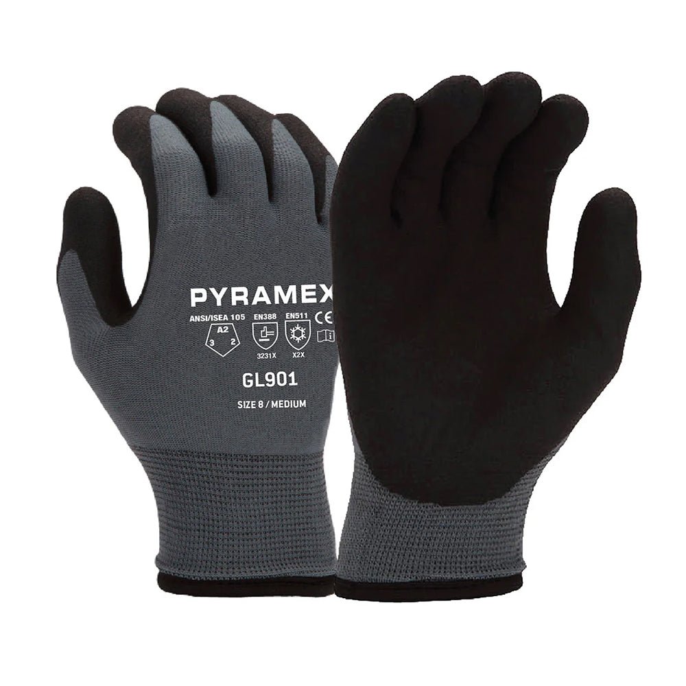 Pyramex GL901 A2 Cut Insulated HPT Palm Coated Work Gloves, 1 pair - Gorvex.com
