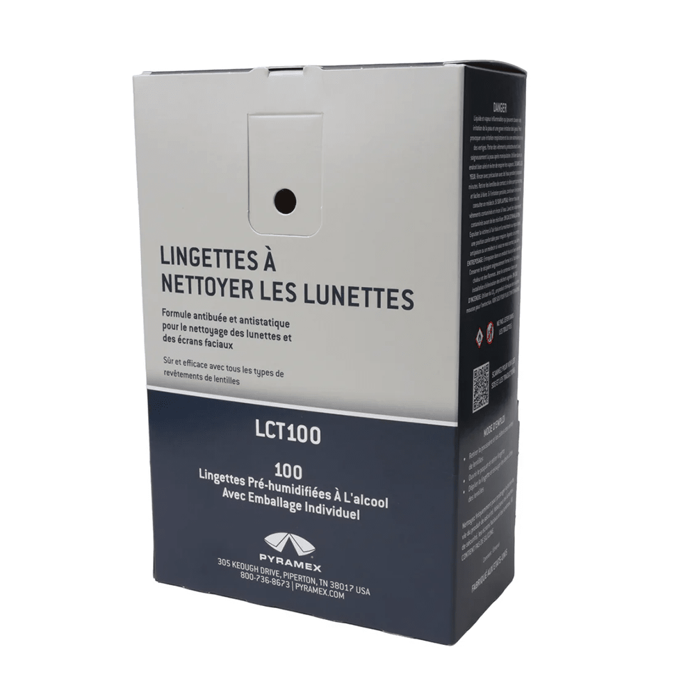 Pyramex LCT100 Pre - Moistened Lens Cleaning Towelettes, 1 box (100 pieces) - Gorvex.com