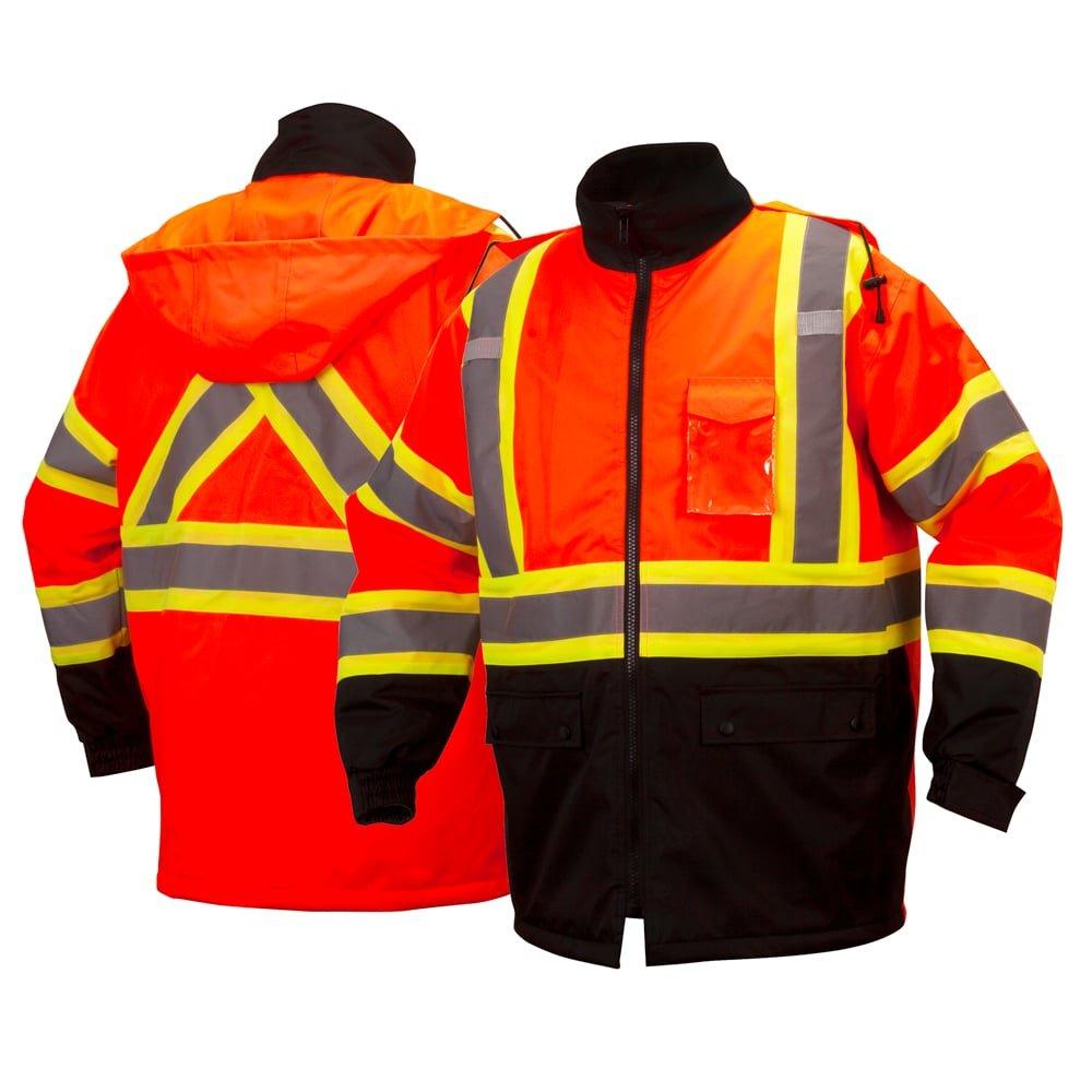 Pyramex RCP32 Series Hi Vis Orange Canadian Parka with Concealed Hood - Gorvex.com