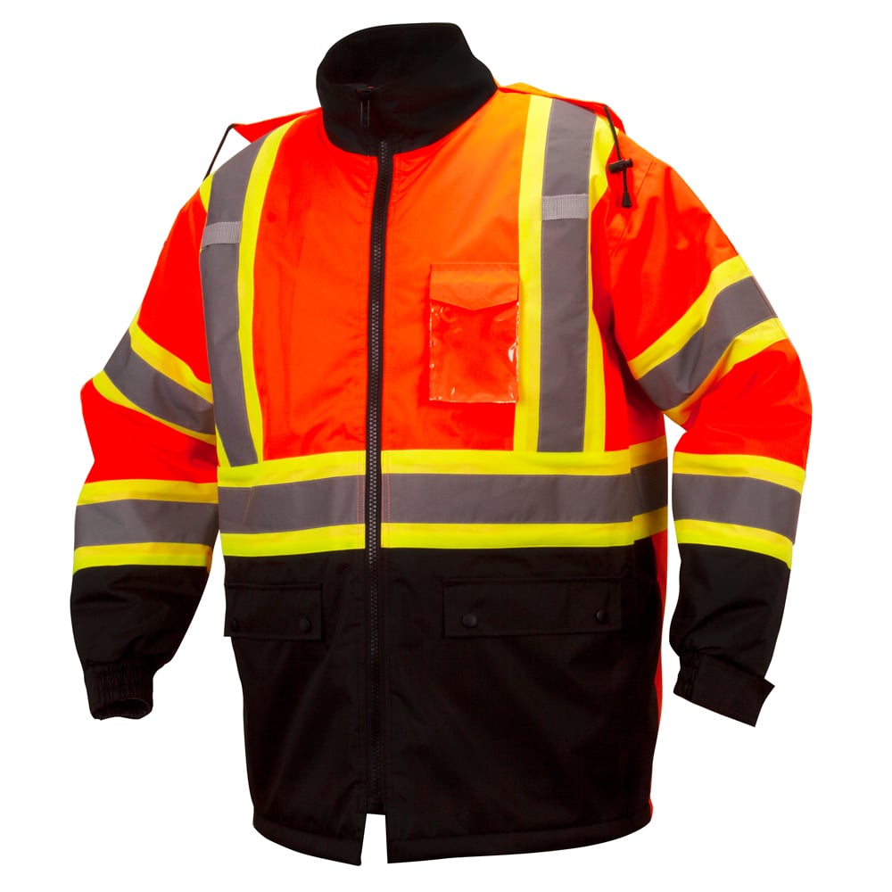 Pyramex RCP32 Series Hi Vis Orange Canadian Parka with Concealed Hood - Gorvex.com