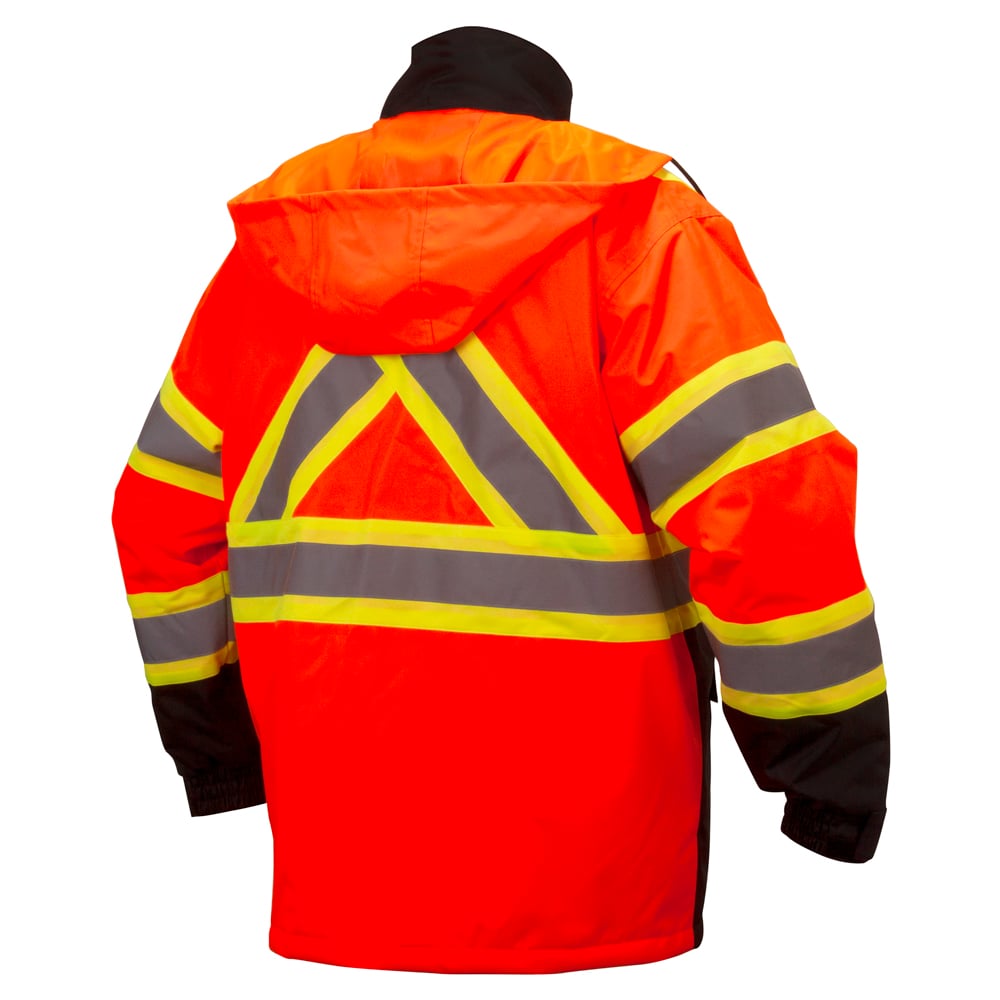Pyramex RCP32 Series Hi Vis Orange Canadian Parka with Concealed Hood - Gorvex.com