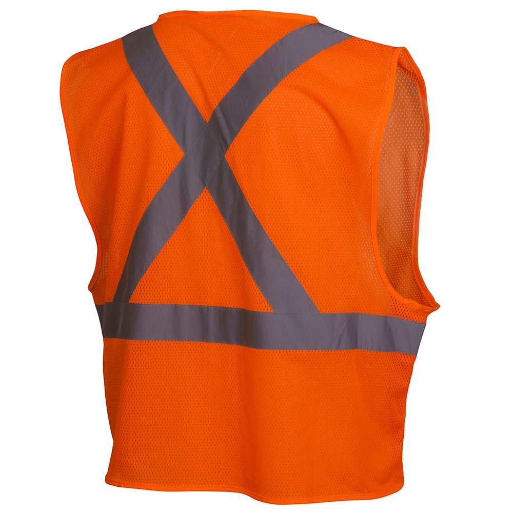 Pyramex RCZ21 Hi Vis Mesh Vest with X - Back Reflective Tape - Gorvex.com