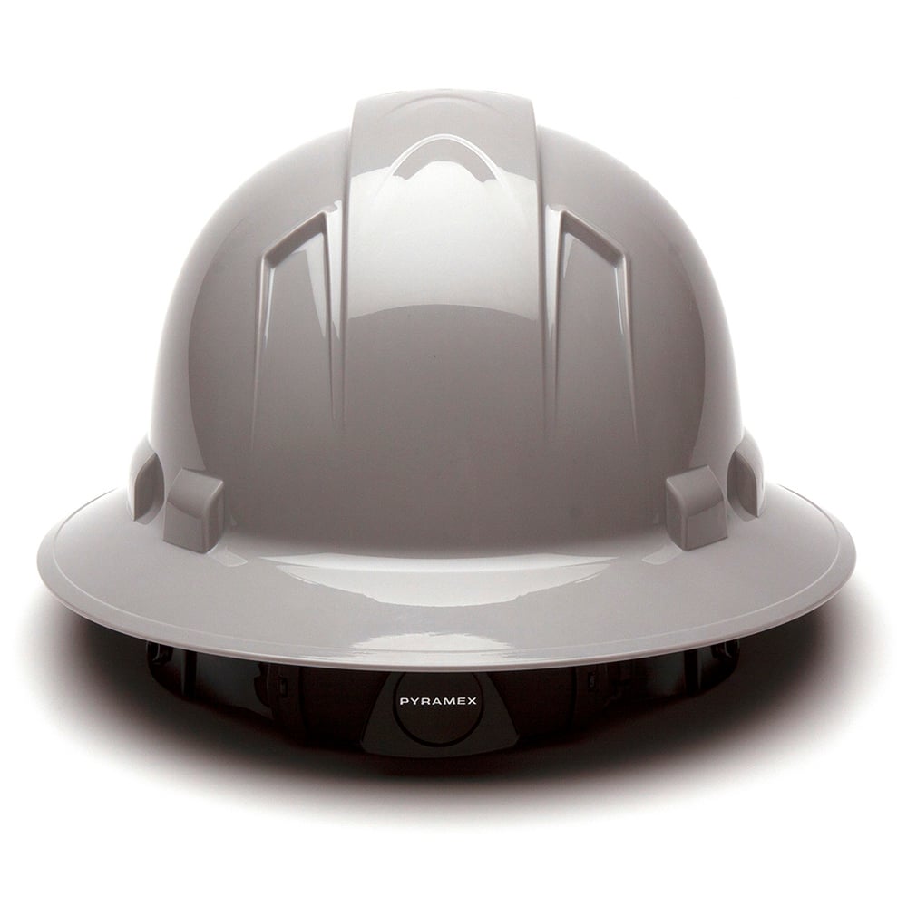 Pyramex Ridgeline Full Brim Hard Hat, 4 Pt Ratchet Suspension - Gorvex.com