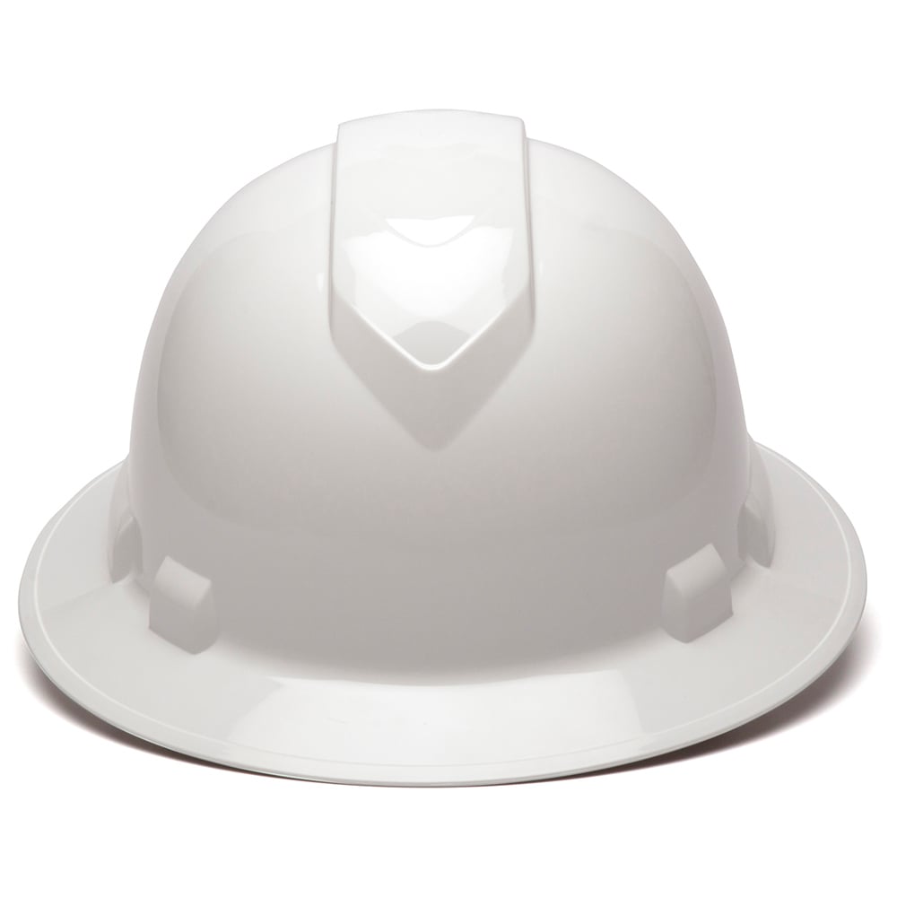 Pyramex Ridgeline Full Brim Hard Hat, 4 Pt Ratchet Suspension - Gorvex.com