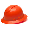 Pyramex Ridgeline Full Brim Hard Hat, 4 Pt Ratchet Suspension - Gorvex.com