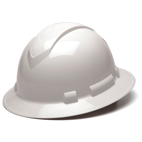 Pyramex Ridgeline Full Brim Hard Hat, 4 Pt Ratchet Suspension - Gorvex.com