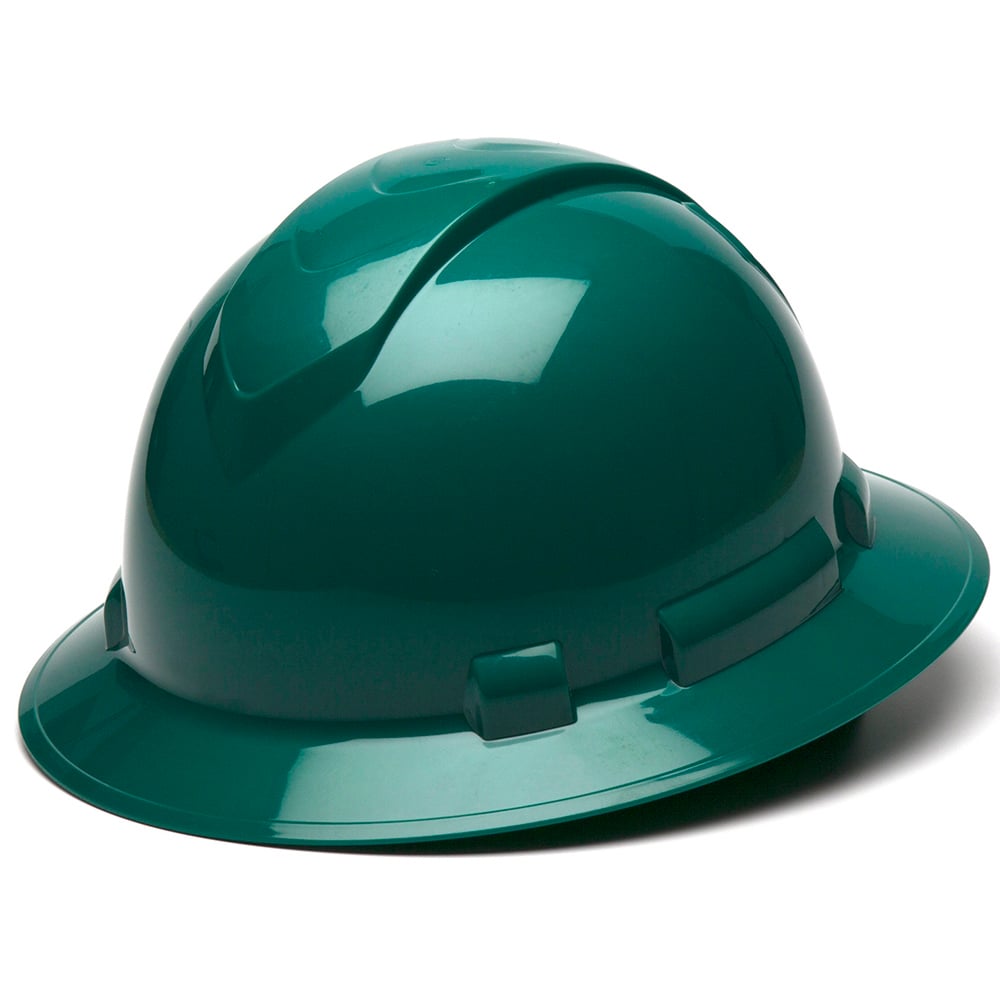 Pyramex Ridgeline Full Brim Hard Hat, 6 Pt Ratchet Suspension - Gorvex.com