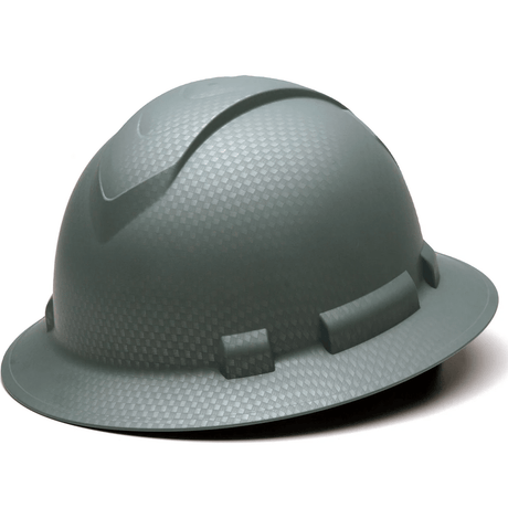 Pyramex Ridgeline Graphite Full Brim Hard Hat, 4 Point Ratchet - Gorvex.com