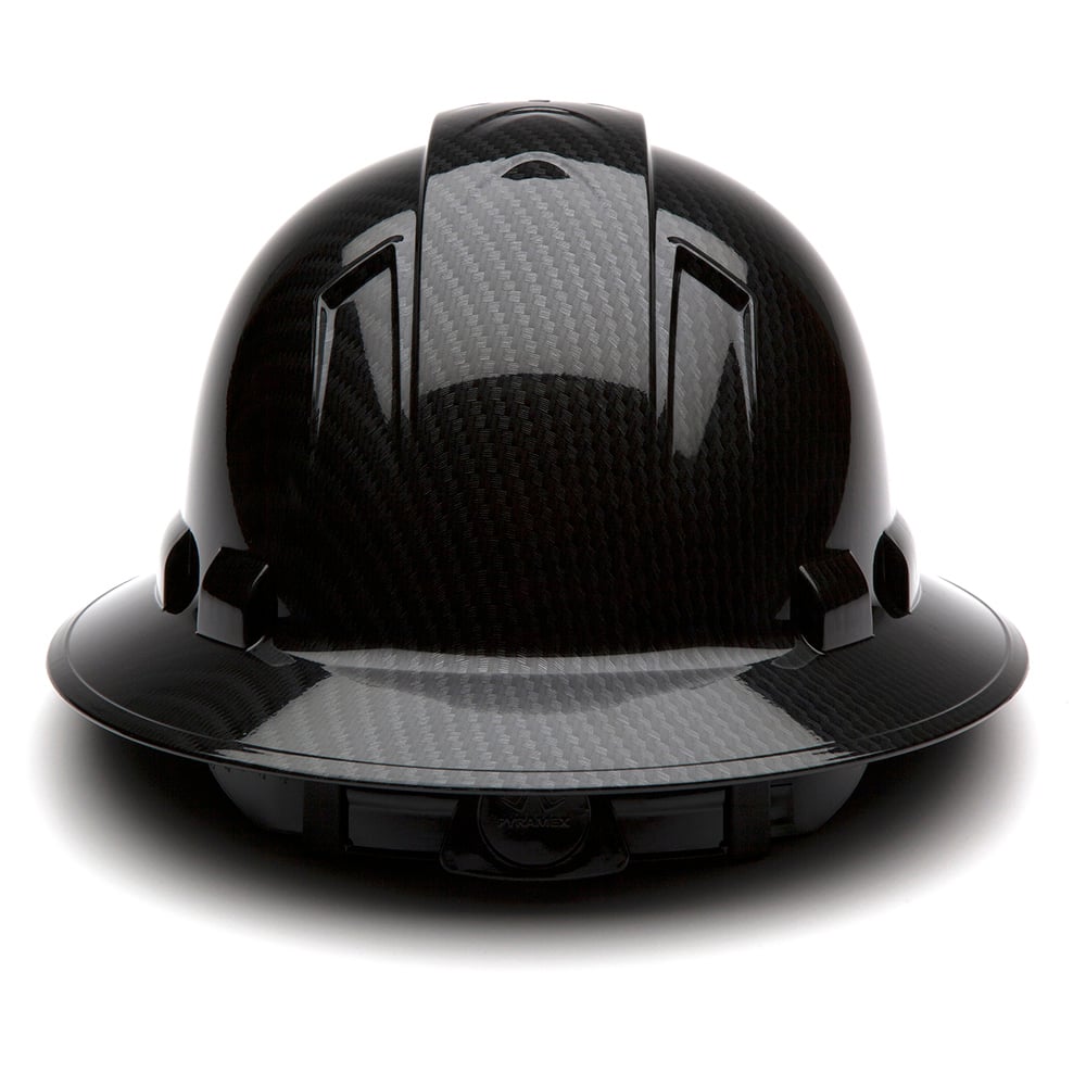 Pyramex Ridgeline Graphite Full Brim Hard Hat, 4 Point Ratchet - Gorvex.com