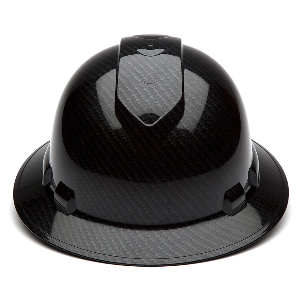 Pyramex Ridgeline Graphite Full Brim Hard Hat, 4 Point Ratchet - Gorvex.com