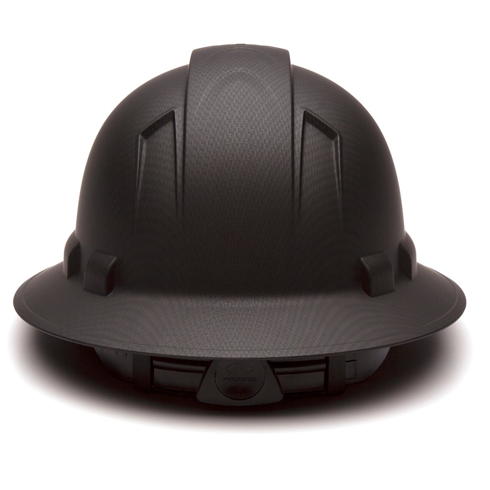 Pyramex Ridgeline Graphite Full Brim Hard Hat, 4 Point Ratchet - Gorvex.com