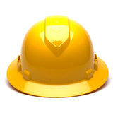 Pyramex Ridgeline Vented Full Brim Hard Hat, 4 Pt Ratchet Suspension - Gorvex.com