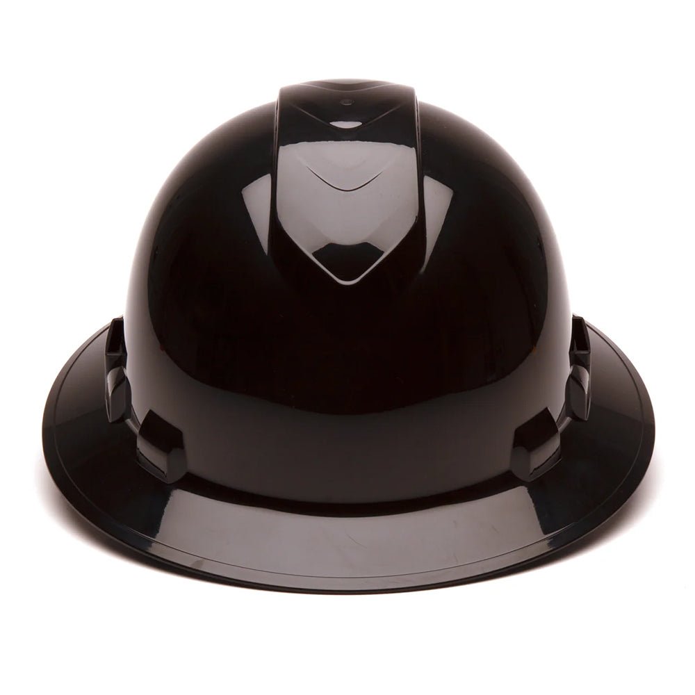 Pyramex Ridgeline Vented Full Brim Hard Hat, 4 Pt Ratchet Suspension - Gorvex.com