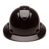Pyramex Ridgeline Vented Full Brim Hard Hat, 4 Pt Ratchet Suspension - Gorvex.com