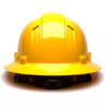 Pyramex Ridgeline Vented Full Brim Hard Hat, 4 Pt Ratchet Suspension - Gorvex.com