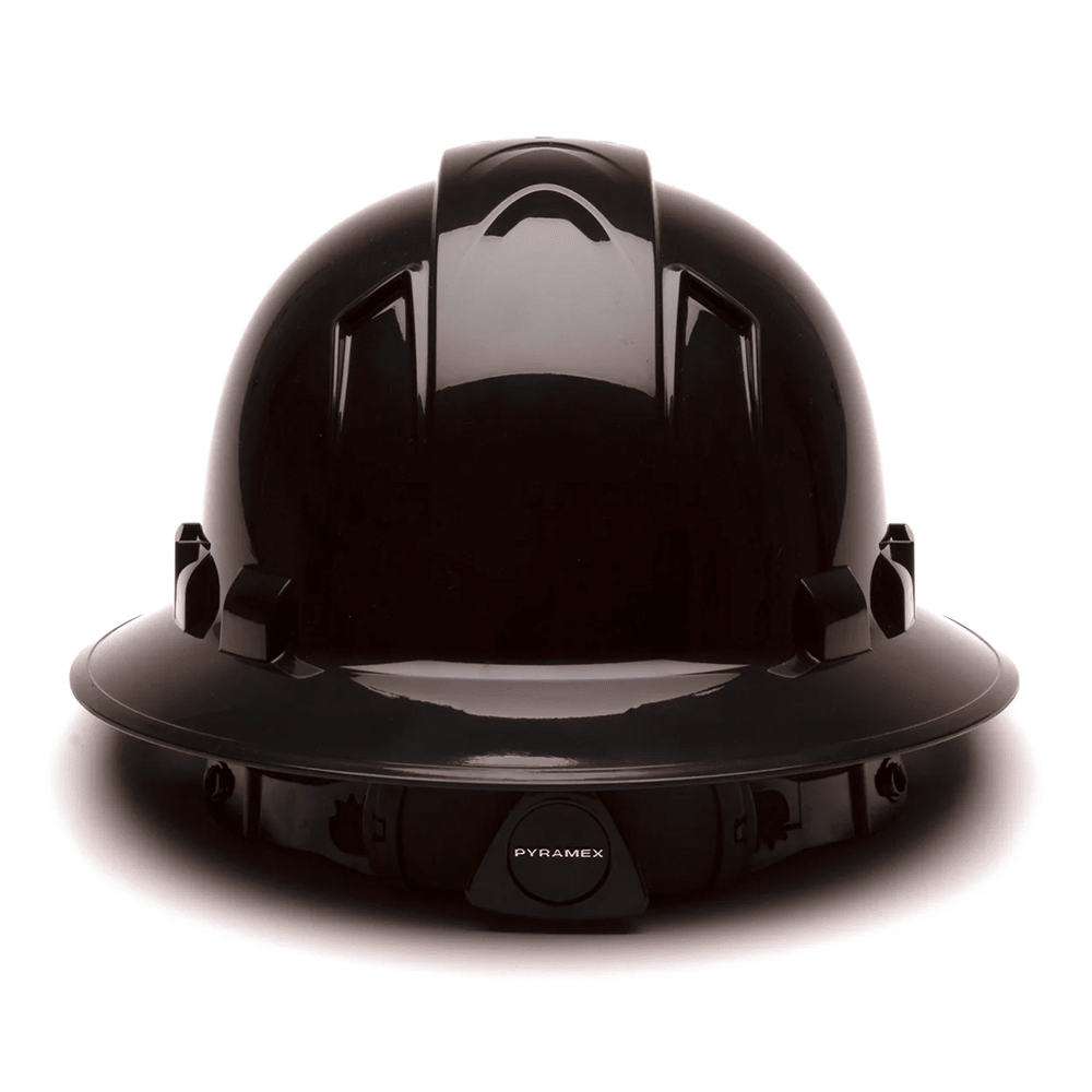 Pyramex Ridgeline Vented Full Brim Hard Hat, 4 Pt Ratchet Suspension - Gorvex.com