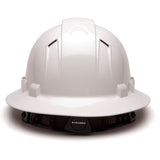 Pyramex Ridgeline Vented Full Brim Hard Hat, 4 Pt Ratchet Suspension - Gorvex.com