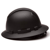 Pyramex Ridgeline Vented Graphite Full Brim Hard Hat, 4 Point Ratchet, Black Graphite - Gorvex.com